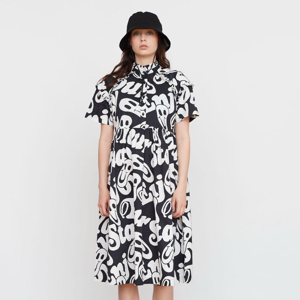 Lazy oaf enjoy your stay smock dress